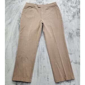 Gloria Vanderbilt Pants Womens 14 Tan Khaki High Rise Straight Leg Chino Stretch